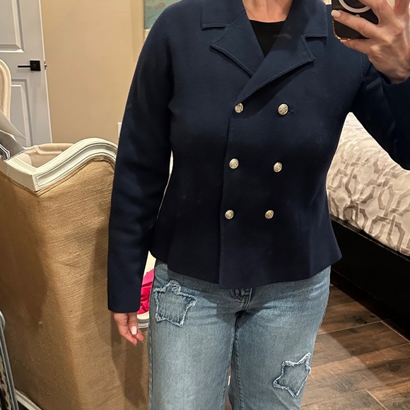 Loft Navy Double-Breasted Women's cardigan - Picture 4 of 4